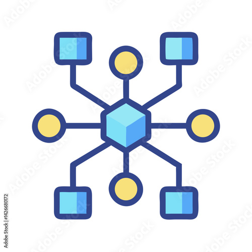 Blockchain Network Nodes Icon Design photo