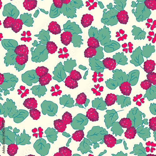 multi-leaf raspberry pattern design