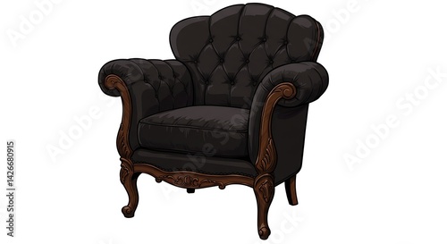 Antique armchair isolated on white
