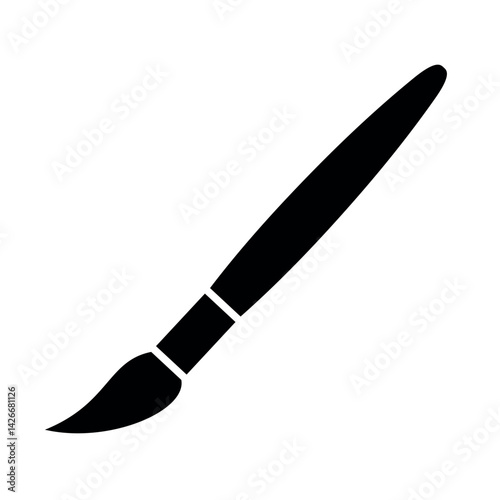 The brush icon. A tool for painting and painting. An attribute of an artist, paint, or creative workshop. Indicates a change in the theme, background, or color palette of an application or interface.