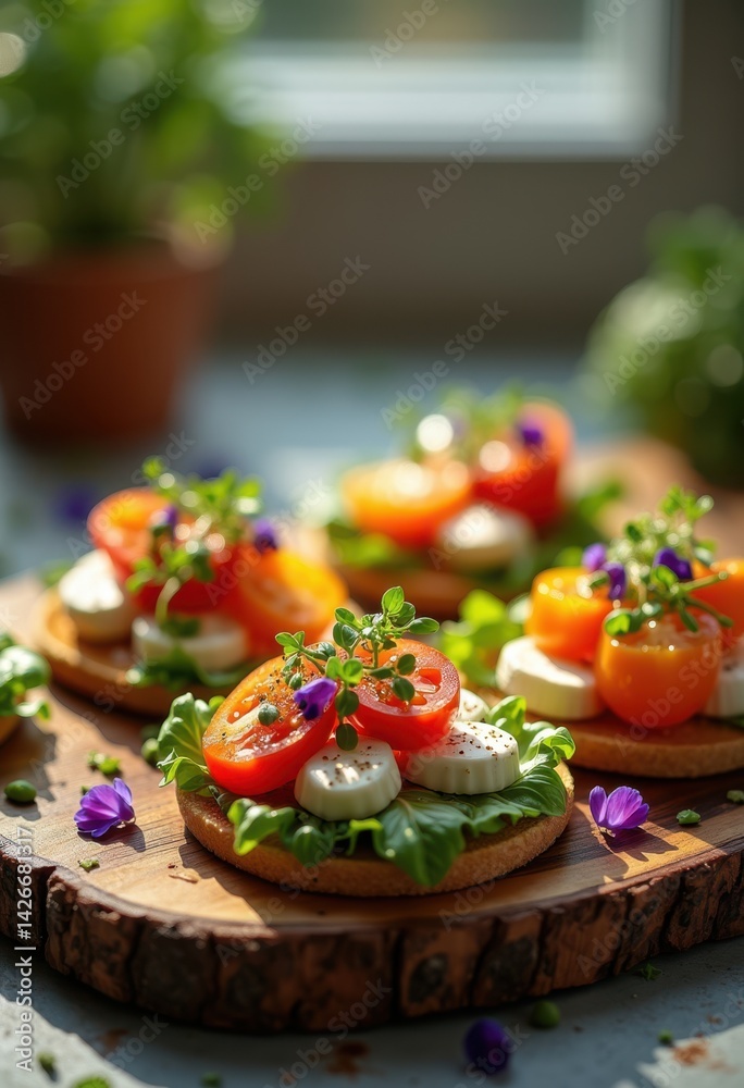 colorful appetizer plate exquisite arrangement fresh ingredients culinary delight vibrant cuisine, food, vegetable, fruit, cheese, herb, olive, nut
