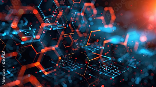 A rich blue backdrop infused with neon circuit designs and energetic abstract data streams,The combination of bright colors and intricate patterns evokes a sense of advanced technology and innovation