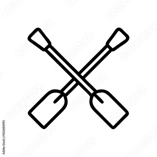 Canoe Paddles Crossed Icon Design
