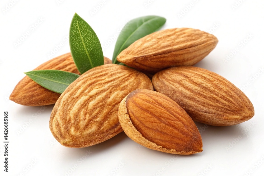Golden Almonds: Macro Photography of Raw Nuts, Textured Shells, Earthy Tones, Upscaled Resolution. Perfect for food blogs, packaging, culinary websites, healthy eating content, and more. High-detail Golden Almonds: Macro Photography of Raw Nuts, Textured Shells, Earthy Tones, Upscaled Resolution. Perfect for food blogs, packaging, culinary websites, healthy eating content, and more. High-detail