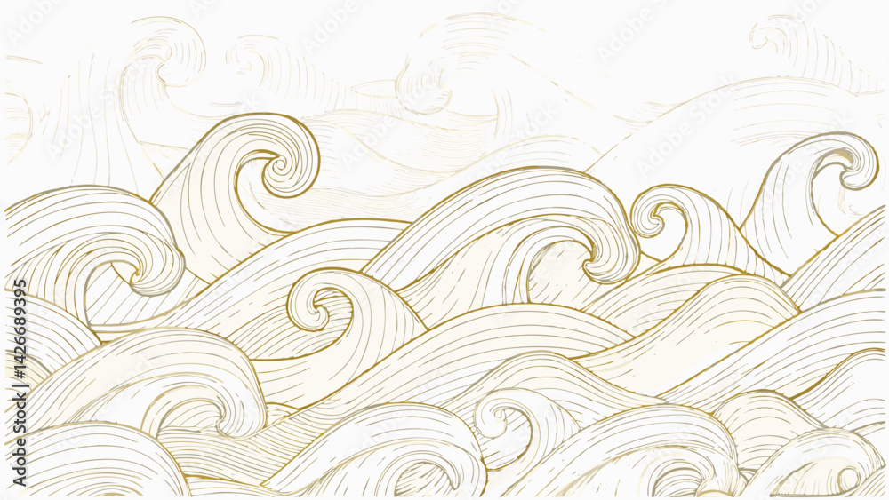 Fototapeta premium vector wave line pattern wood texture luxury ele (1).eps
