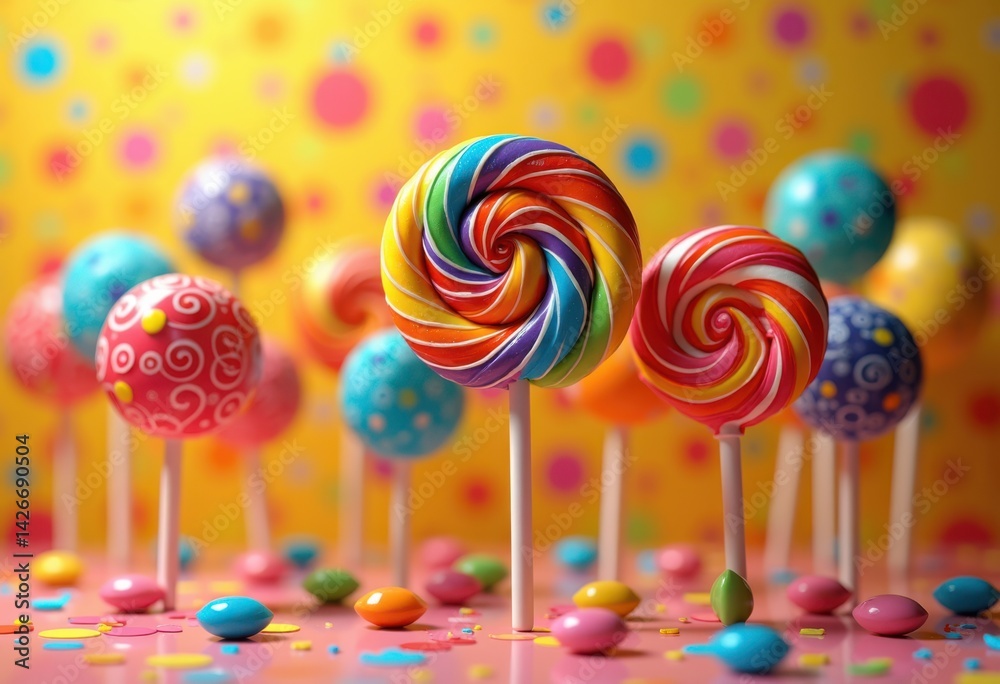 colorful lollipops arrangement boldly displayed brightly patterned background sweet treats candy delight, rainbow, lgbtq, lgbt, pride, love, equality, sweets