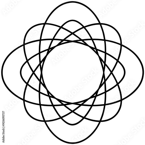 Planetary Orbit Mandala Vector on White