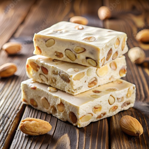 Italian torrone nougat bars