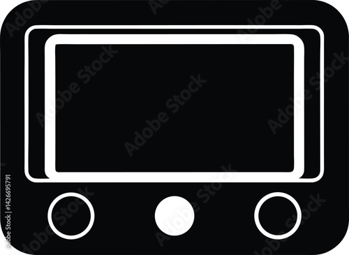 mp3 player icon on black background