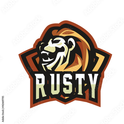 Lion Mascot Emblem: A bold graphic illustration showcasing a fierce lion head emblem, representing strength and leadership, perfect for various applications.