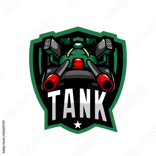 Tank Logo: A stylized tank graphic, representing strength, power, and military might, set within a shield-shaped emblem. The design evokes a sense of protection and readiness.