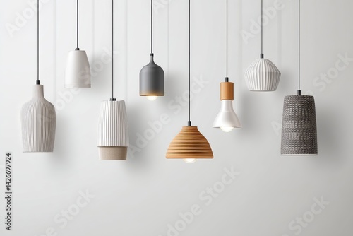 Wallpaper Mural Collection of modern pendant lights in various shapes and materials. Torontodigital.ca