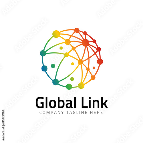 Global Link Illustration: A vibrant illustration depicts a network, symbolizing global connections and digital communications, representing interconnectedness and international relations