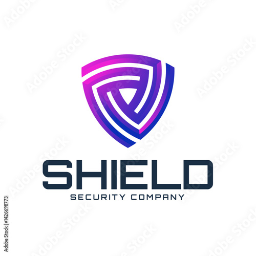 Modern Shield Icon: A modern shield icon represents the ultimate safeguard for digital privacy. Showcasing a sleek, stylized design perfect for branding or logo use.