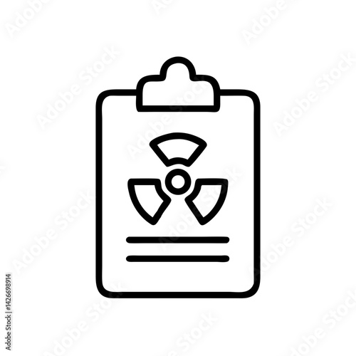 Clipboard with Radioactive Document Icon Design