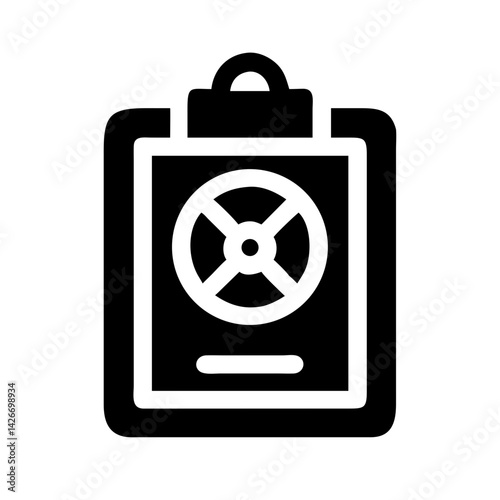 Clipboard with Radioactive Document Icon Design