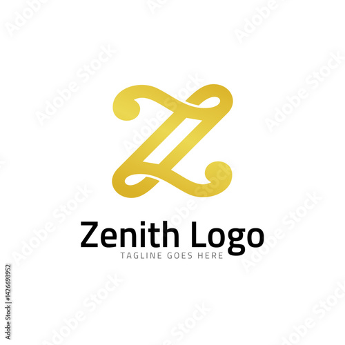 Zenith Logo - Graphic Design Element: A sleek and elegant gold logo design for Zenith. The refined graphic exemplifies professionalism. It's ideal for business and branding purposes. 