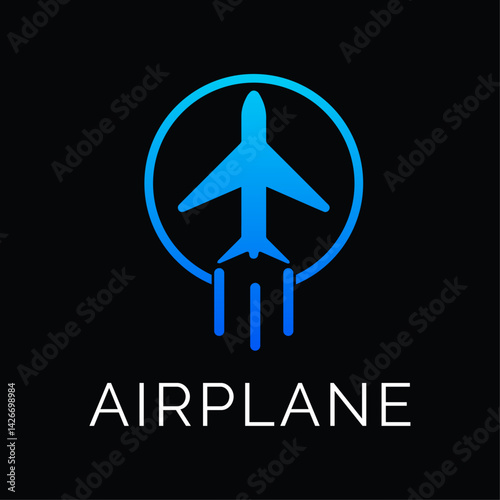 Airplane Logo Design: A modern and sleek airplane logo design, featuring a stylized airplane icon within a circular frame.