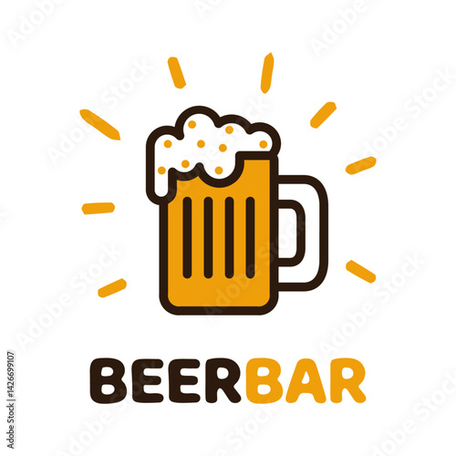 Cheers to Refreshment Logo: An enticing illustration of a classic beer mug, overflowing with frothy goodness, perfect for quenching thirst and capturing the essence of a pub's welcoming atmosphere.
