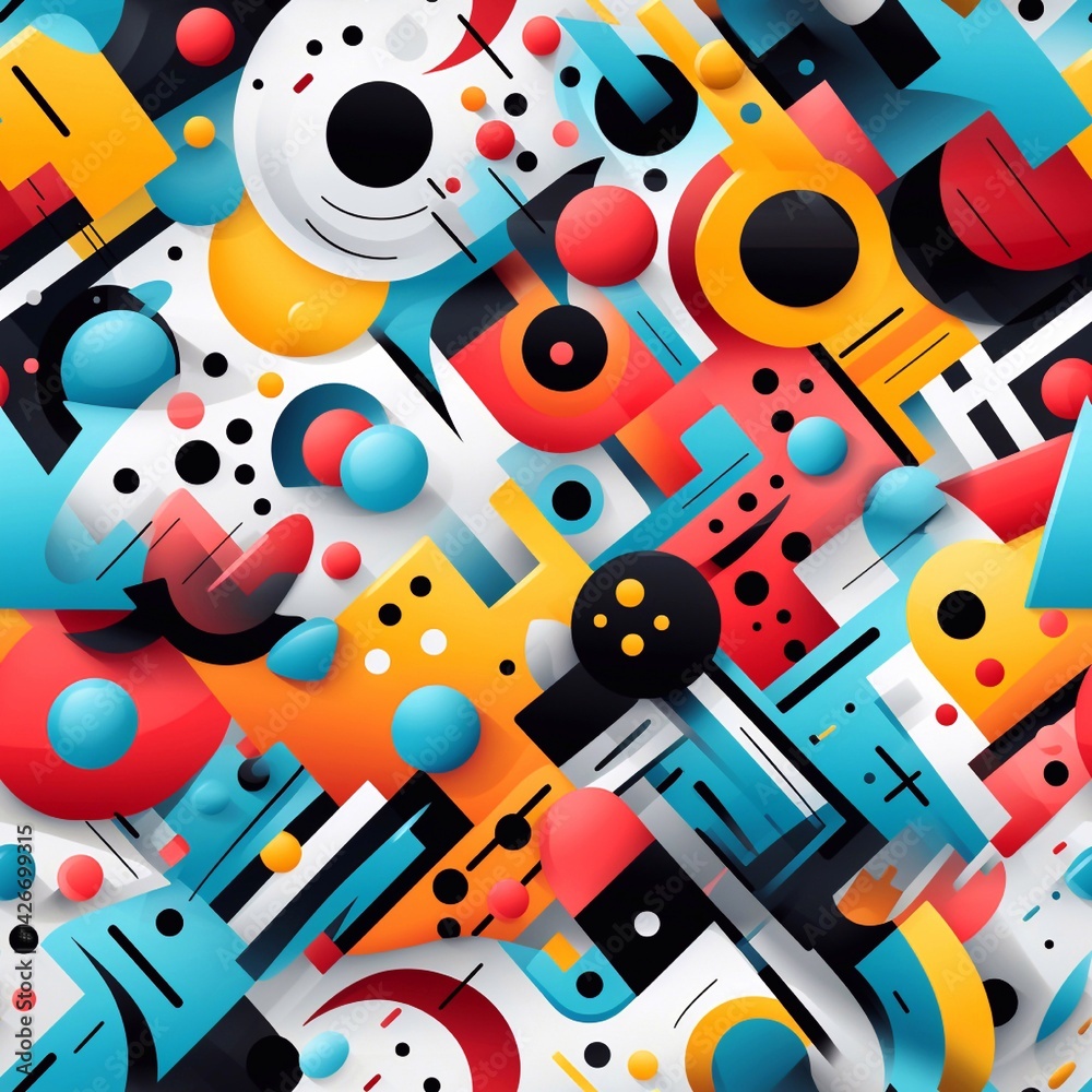 Obraz premium Abstract colorful background with geometric shapes. generative AI