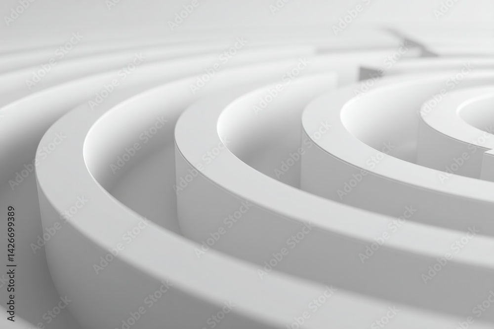 Obraz premium minimalistic maze with winding paths set against plain background offering abundance of copy space