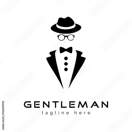 Sophisticated Gentleman Silhouette Logo: A timeless and elegant logo design showcasing a distinguished gentleman silhouette, representing style, class, and refinement.