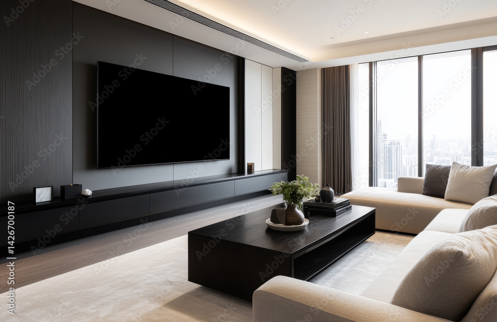 Fototapeta premium Modern living room with TV