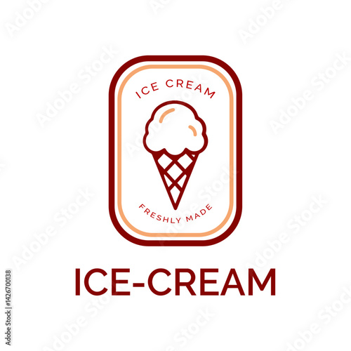Cool Treat Logo Design: A simple yet appealing ice cream illustration, highlighting the simple pleasure of this favorite dessert. The design and typography convey the delight of a cold snack.