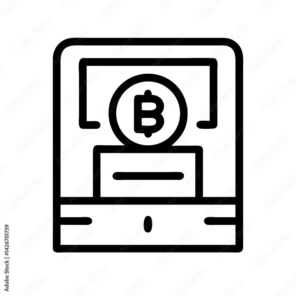 Cryptocurrency ATM Machine Icon Design Cryptocurrency ATM Machine Icon Design
