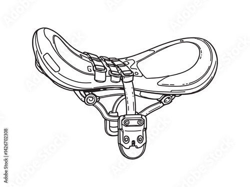 Extra saddle line art drawing featuring detailed horse riding saddle