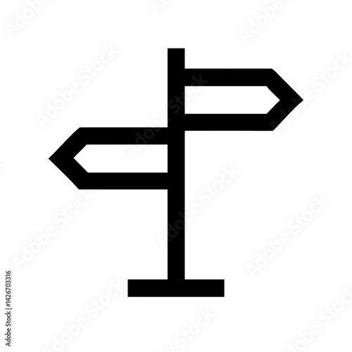 Direction Sign for Campus Navigation Icon Design