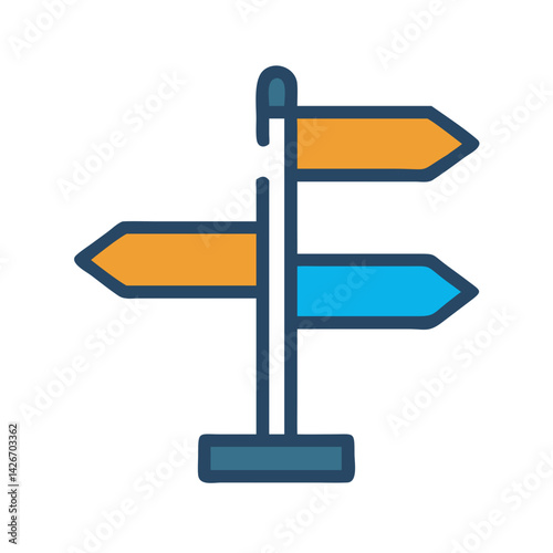 Direction Sign for Campus Navigation Icon Design