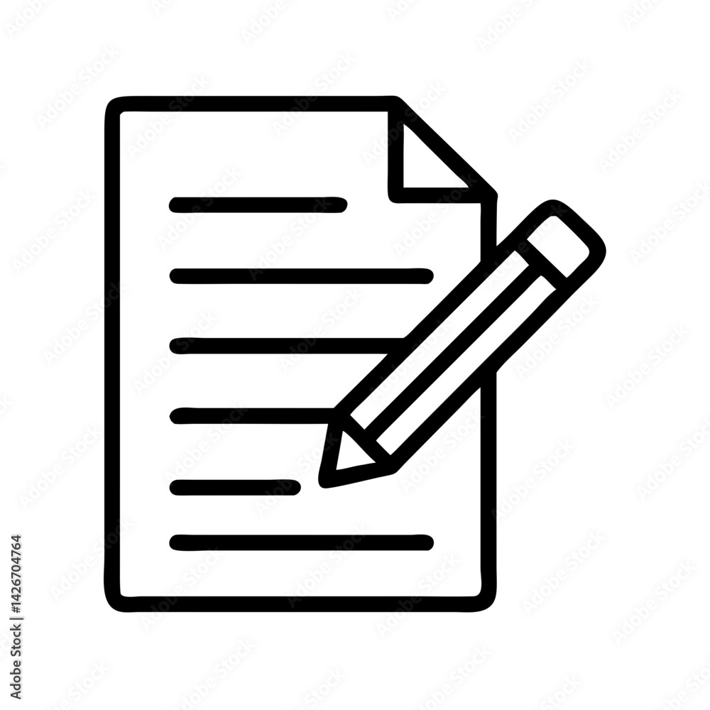 Document with Pencil for Edit Icon Design