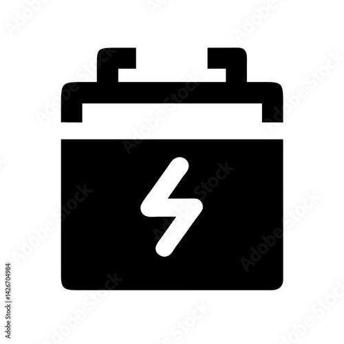 Double Battery with Lightning Symbol Icon Design