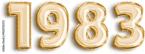 Gold Foil Balloon Number 1983