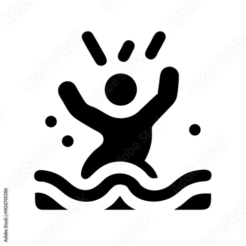 Drowning Person with Toxic Splash Icon Design