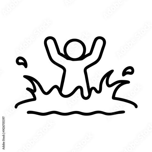 Drowning Person with Toxic Splash Icon Design