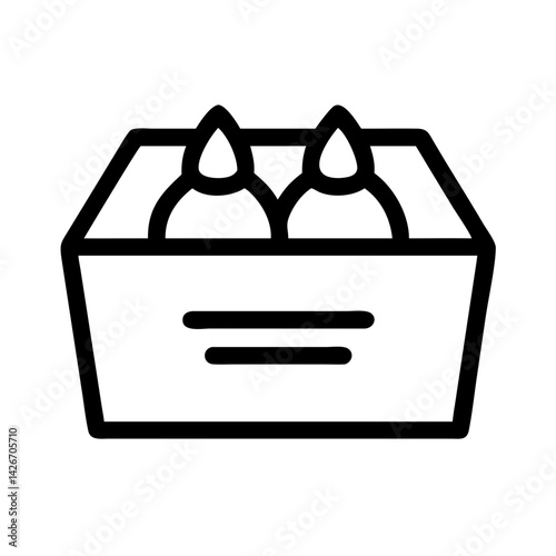 Dumpling Box with Label Icon Design