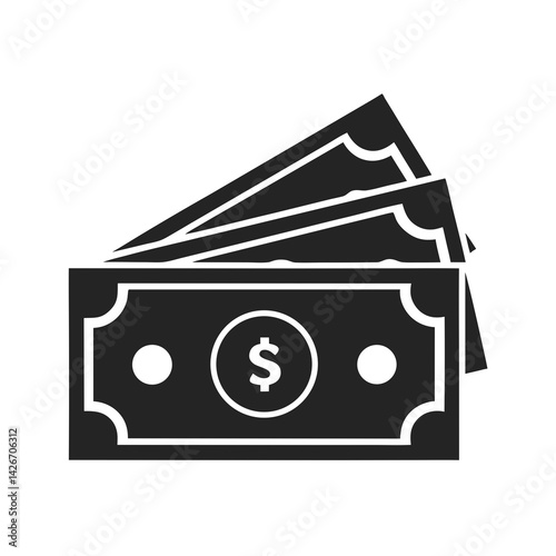 Money icon silhouette vector illustration