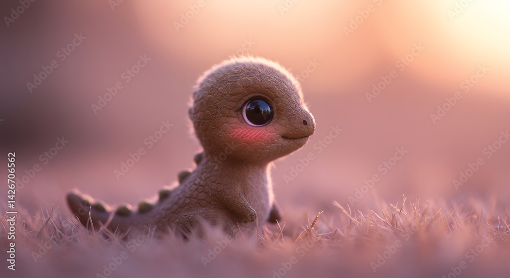 Obraz premium Cute Dinosaur on Grass