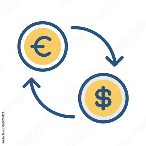 Exchange Cycle Between Multiple Currencies Icon Design