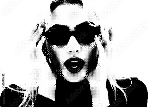 Old school pixel portrait of a woman in early computer style