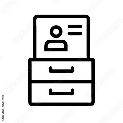 Filing Cabinet with Resume Document Icon Design