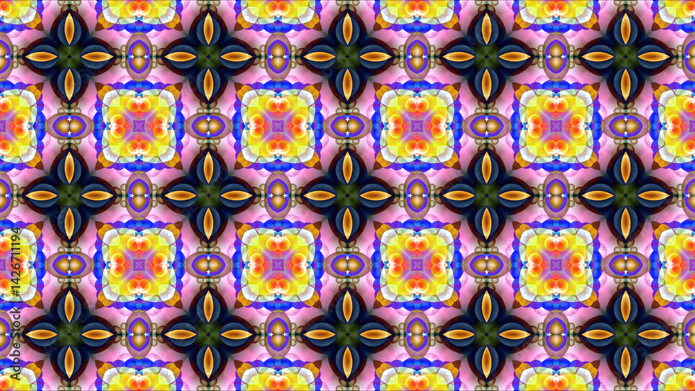 Big red yellow flower with white stars on purple leaves and black orange four leaves Big red yellow flower with white stars on purple leaves and black orange four leaves