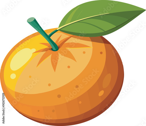 A vibrant and detailed vector art illustration of a delicious satsuma fruit, showcasing its juicy segments and bright color.