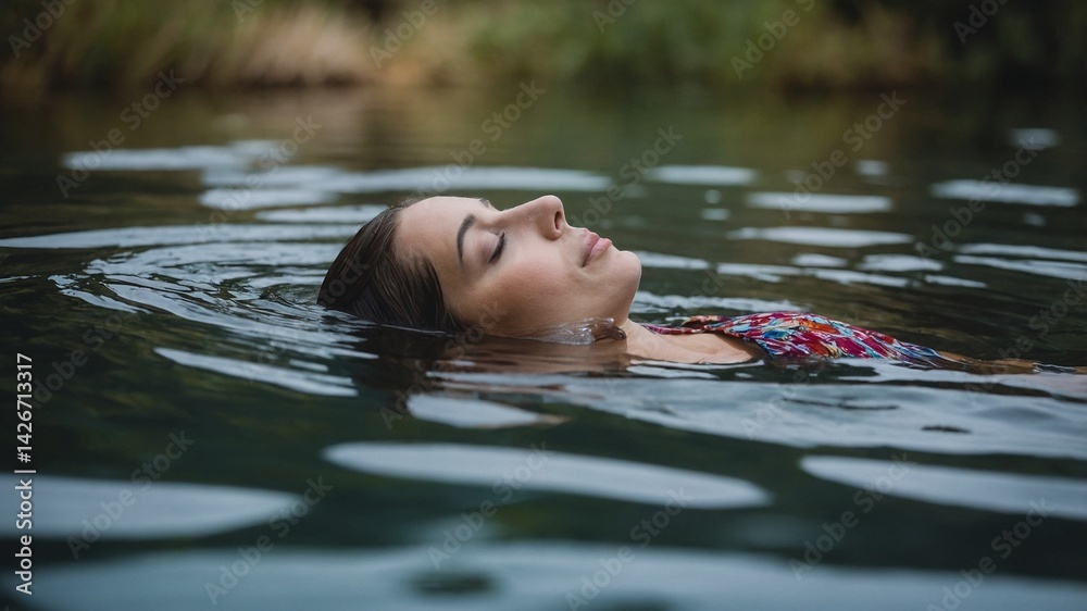Fototapeta premium woman in the pool