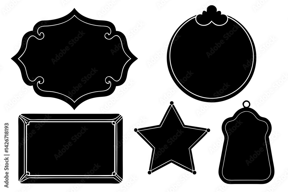 set of Chalkboard silhouette vector illustration set of Chalkboard silhouette vector illustration