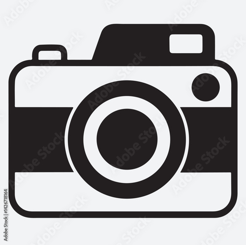 a camera silhouette vector art illustration, photo camera icon