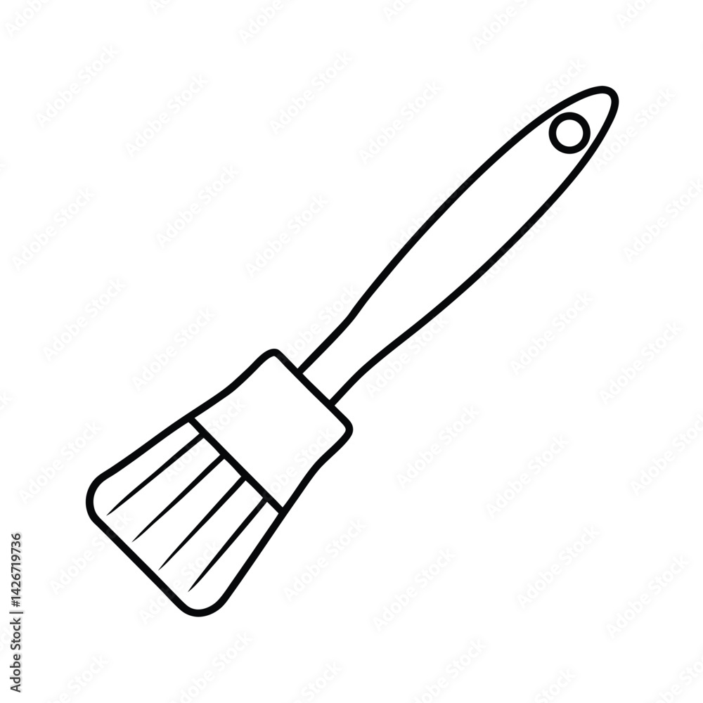 Fototapeta premium Paint brush icon outline style simple art tool graphic brushstroke instrument