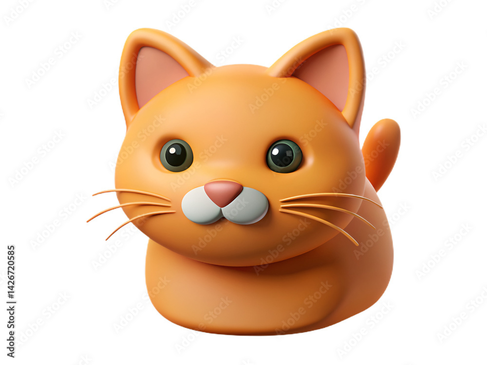 Cartoon Cat Character Sitting on Transparent Background Cartoon Cat Character Sitting on Transparent Background